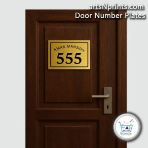 Brass, Steel, Acrylic, Titanium & Wooden Door Number Plates delivery in Assam by DoorNumberPlates.artsNprints.com
